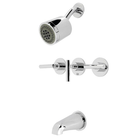 Kingston Brass KBX8131CML Three-Handle Tub and Shower Faucet, Polished Chrome KBX8131CML
